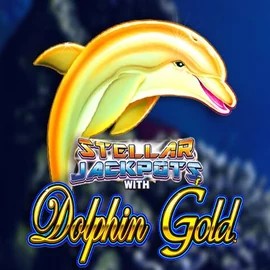 Dolphin Gold with Stellar Jackpots by Lightning Box Game, showcased at pelikioskikasinos.fi – game logo